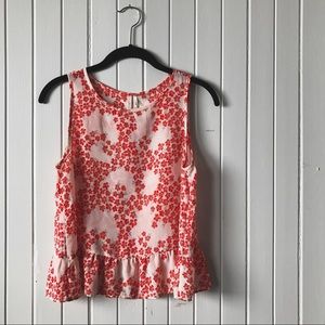 red floral tank